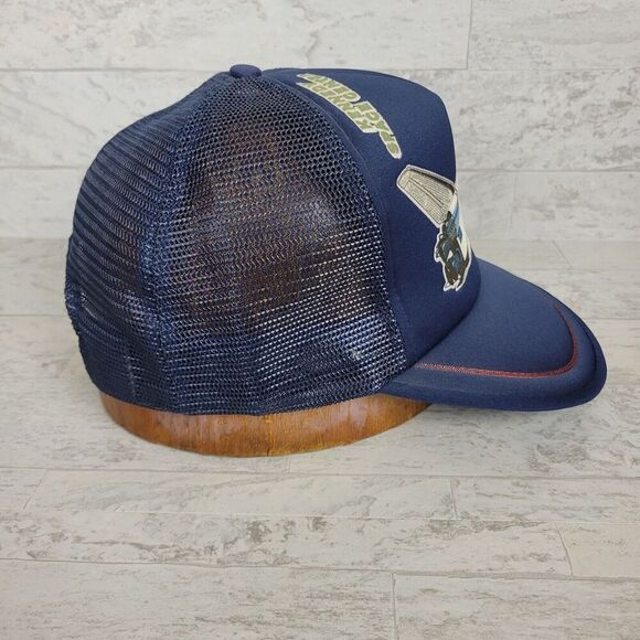 Vintage NASA Kennedy Space Center Hat Blue Foam Snapback Trucker Cap Taiwan 80s - Picture 5 of 10